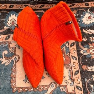 Orange Ankle Boots